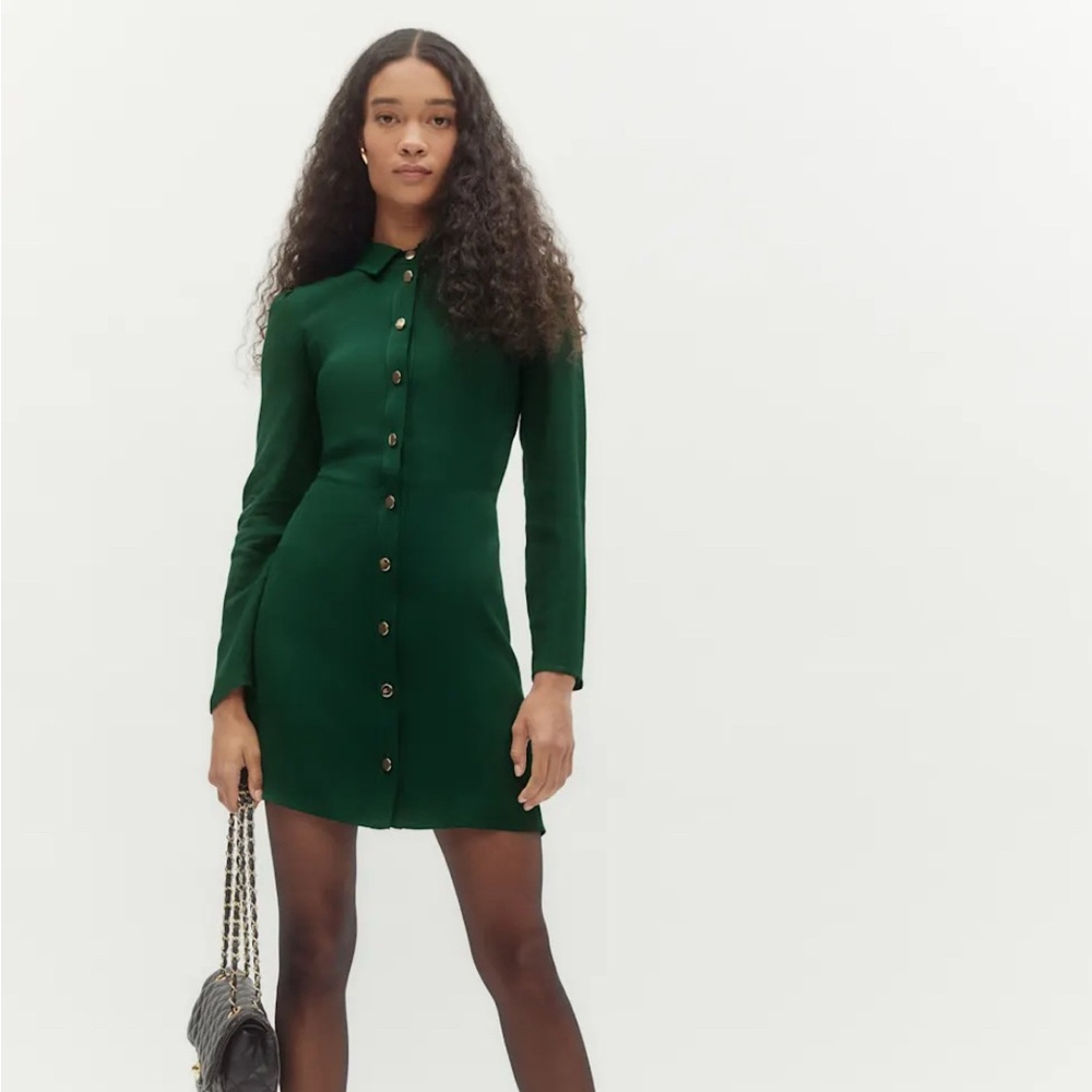 Reformation Hugh Dress in Forest Green — Size 4